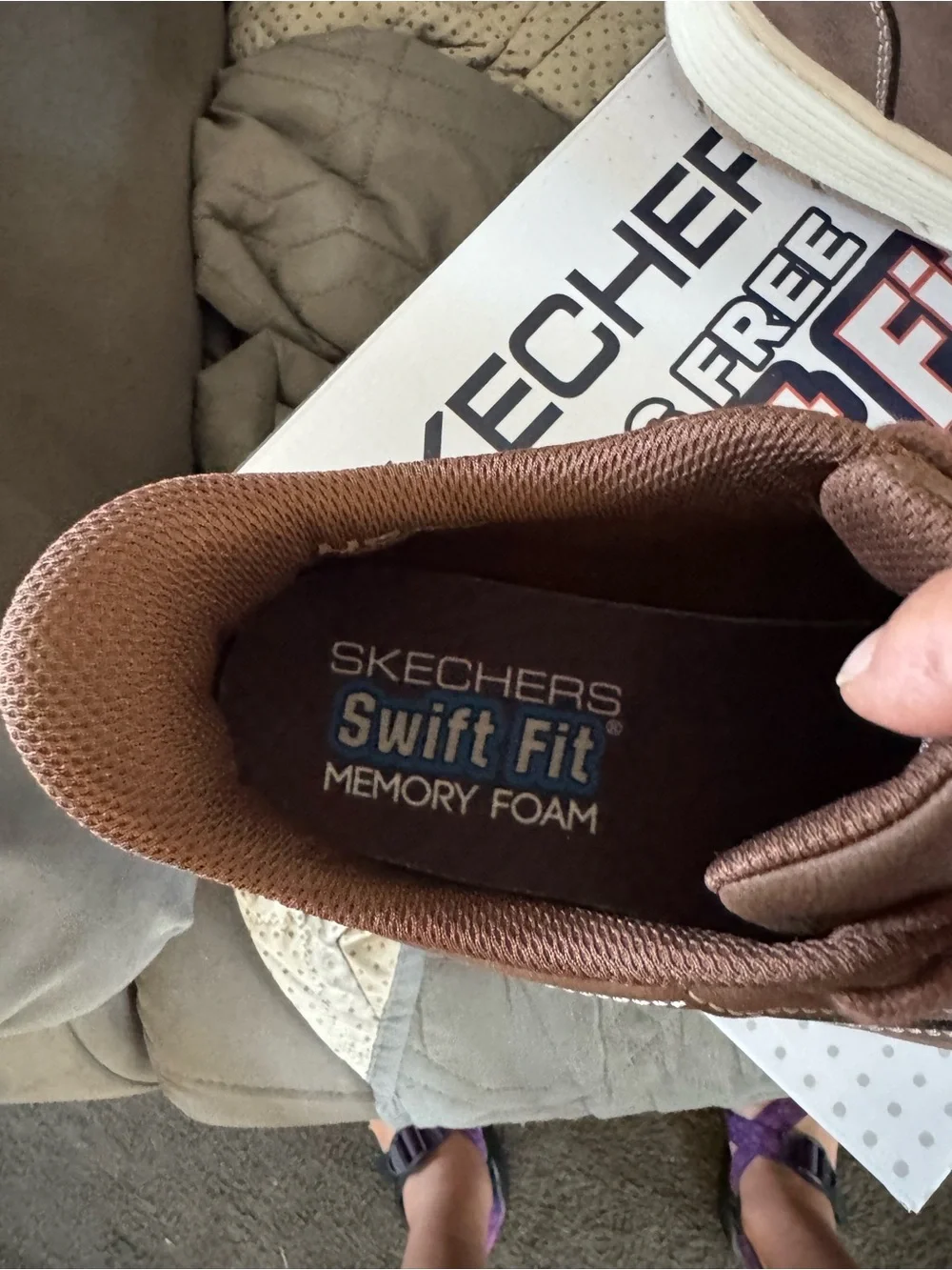 Skechers Men's Brown Lace-Up hands free swift fit